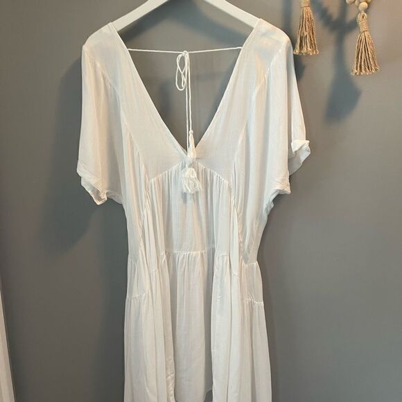 NWT AIMAGE white boho dress or swim cover Size M - Picture 2 of 9